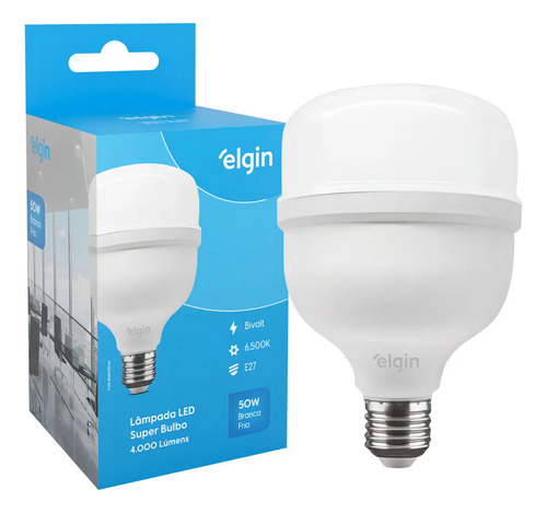 Kit 6 Lâmpadas Super Bulbo Alta Potência Led 50w - Elgin Cor Da Luz Branco-frio
