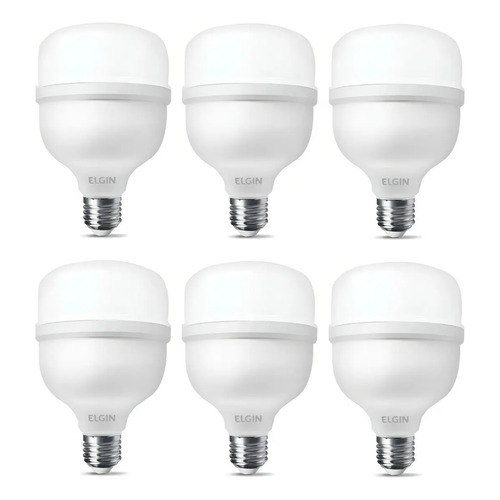 Kit 6 Lâmpadas Super Bulbo Alta Potência Led 50w - Elgin Cor Da Luz Branco-frio