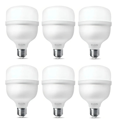 Kit 6 Lâmpadas Super Bulbo Alta Potência Led 50w - Elgin Cor Da Luz Branco-frio