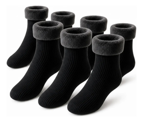 Kit 6 meias termica grossa quente inverno frio forrada pelo 1