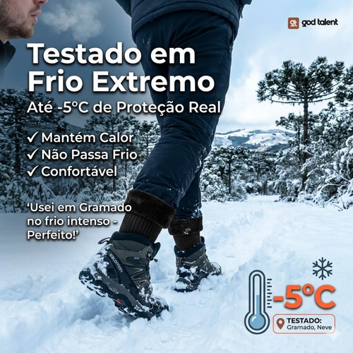 Kit 6 Meias Térmica Grossa Quente Inverno Frio Neve Forrada
