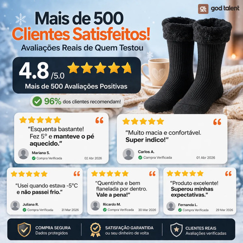 Kit 6 Meias Térmica Grossa Quente Inverno Frio Neve Forrada
