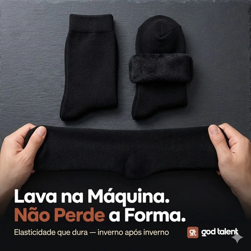 Kit 6 Meias Térmica Grossa Quente Inverno Frio Neve Forrada