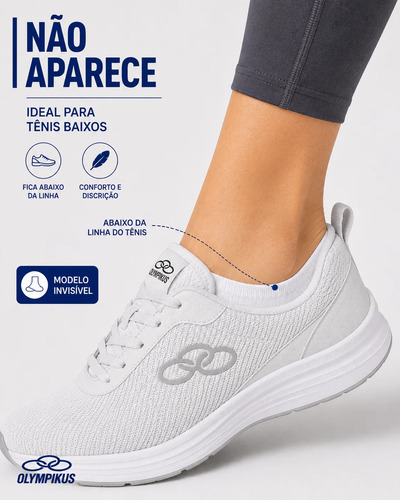 Kit 6 Pares Meia Invisível Olympikus Unissex Confortável