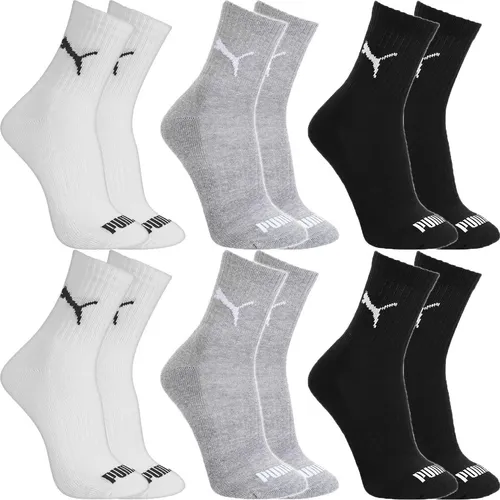 Kit 6 pares meias puma cano medio alto atoalhada original 1