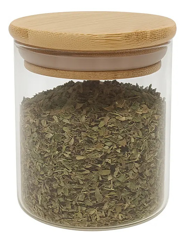 Kit 6 Potes Vidro 200ml Porta Tempero Hermético Tampa Bambu