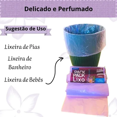 Kit 6 Saco De Lixo Perfumado Lavanda 240 Un Banheiro E Pia