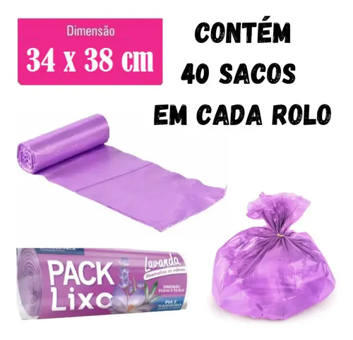 Kit 6 Saco De Lixo Perfumado Lavanda 240 Un Banheiro E Pia