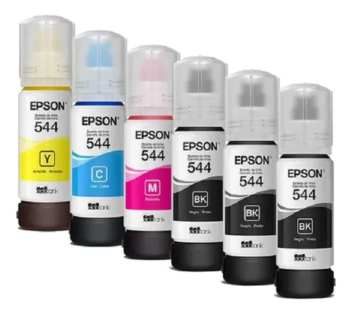 Kit 6 tintas t544 epson l3250 l3150 l3210 l1250 l5290 l5590