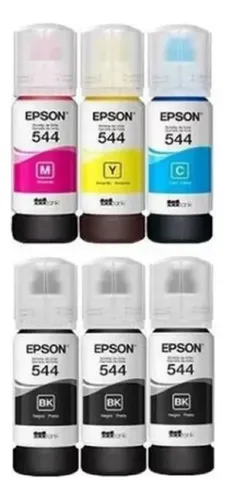 Kit 6 Tintas T544 Epson L3250 L3150 L3210 L1250 L5290 L5590