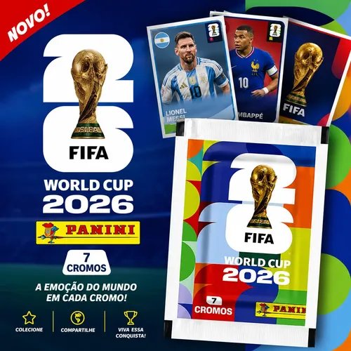 Kit 70 Figurinhas 10 Envelopes Copa Do Mundo 2026 Oficial
