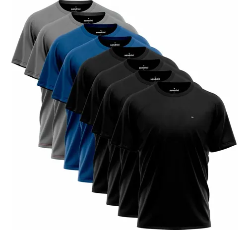 Kit 8 camisas sandrini dry fit masculina caminhada academia