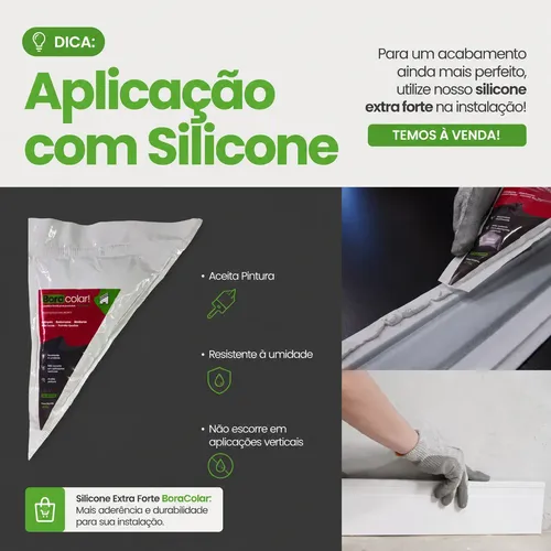 Kit 9 Barras Rodapé Poliestireno Meu Rodapé 15cm X 2m Branco