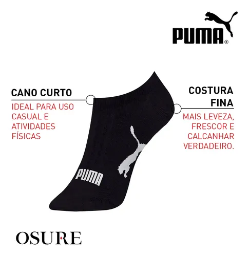 Kit 9 Pares Meias Puma Sapatilha Soquete Invisível Original