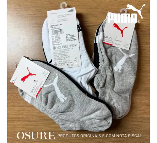Kit 9 Pares Meias Puma Sapatilha Soquete Invisível Original