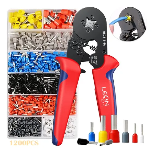 Kit alicate crimpar box com 1200 terminal ilhos 05 a 10mm