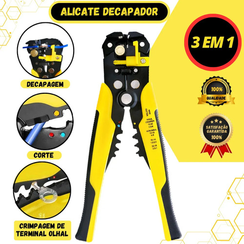 Kit Alicate Crimpar Descascador 1200 Terminais Ilhós Tubular Cietec