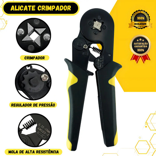Kit Alicate Crimpar Descascador 1200 Terminais Ilhós Tubular Cietec