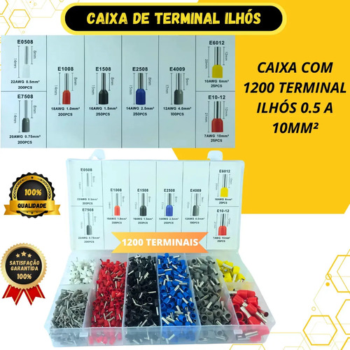 Kit Alicate Crimpar Descascador 1200 Terminais Ilhós Tubular Cietec