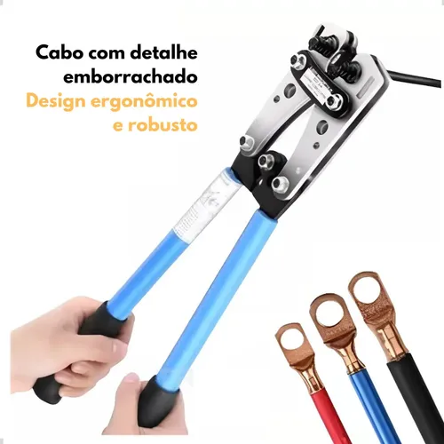 Kit Alicate Crimpar Olhal Compressão 6 Até 50mm + Terminais