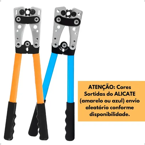 Kit Alicate Crimpar Olhal Compressão 6 Até 50mm + Terminais