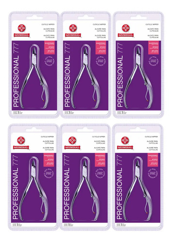 Kit alicate cuticula 777 mundial profissional c 6unid