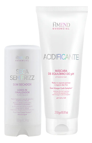 Kit amend acidificante equilibrio e leave in seca sem frizz