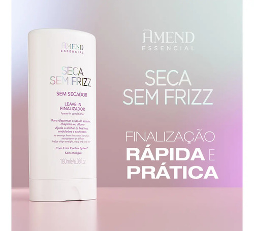 Kit Amend Acidificante Equilíbrio E Leave-in Seca Sem Frizz