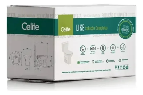 Kit Bacia Celite Com Caixa Acoplada Completo Like Branco