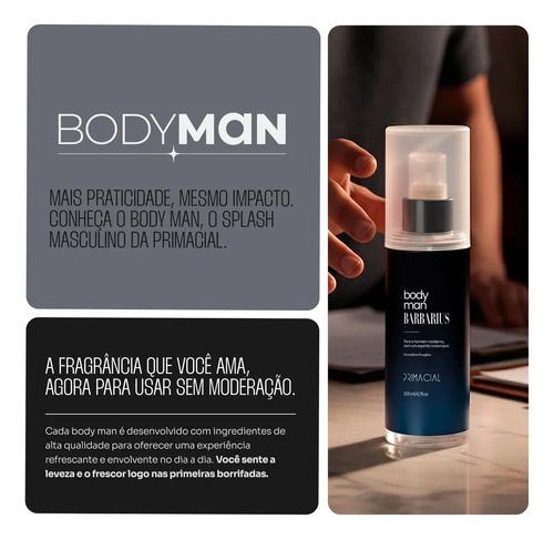 KIT BODY SPLASH MASCULINO BARBARIUS E MIDTOWN 200ML - PRIMACIAL PERFUME FRESCO AMADEIRADO