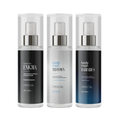 Kit body splash masculino barbarius enigma midtown 200ml 1