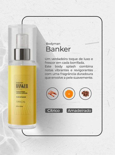 KIT BODY SPLASH MASCULINO INFALIVEL + ENIGMA + BANKER + ADVENTUS 200ML - PRIMACIAL PERFUME AMADEIRADO