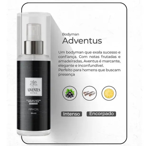 KIT BODY SPLASH MASCULINO INFALIVEL + ENIGMA + BANKER + ADVENTUS 200ML - PRIMACIAL PERFUME AMADEIRADO
