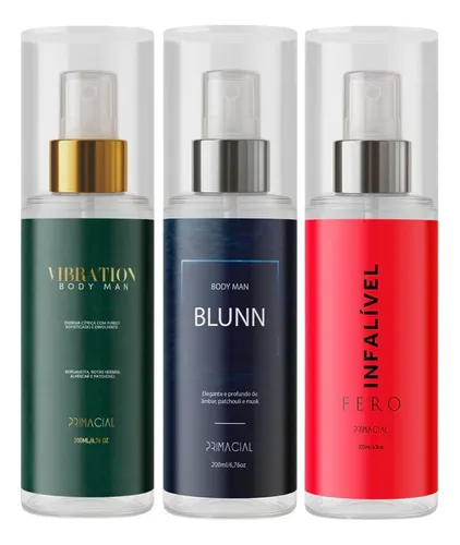 Kit body splash masculino vibration blunn infalivel fero