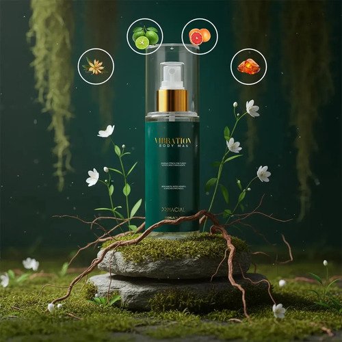 Kit Body Splash Masculino Vibration E Blunn 200ml - Primacial Perfume Bergamota Limão