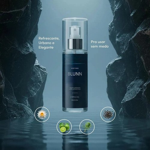 Kit Body Splash Masculino Vibration E Blunn 200ml - Primacial Perfume Bergamota Limão