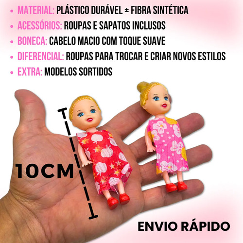 Kit Bonecas Bonequinha Casinha Articulada Brinquedo Menina