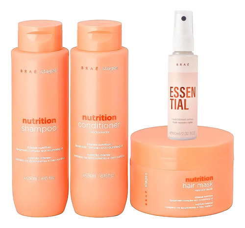 Kit brae stages nutrition shampoocondmasc essential 60ml