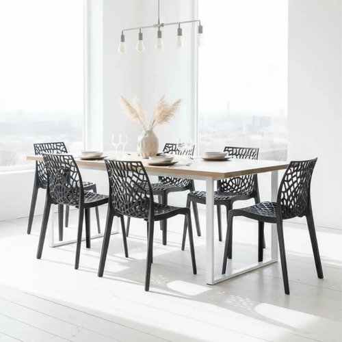 Kit C/ 10 Cadeiras Gruvyer Jantar Sala Area Gourmet Gruvyer Preto