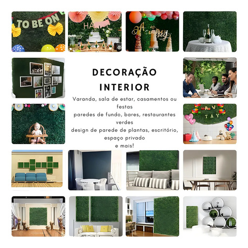 Kit C/50 Jardim Vertical Artificial Placa Buchinho 60x40cm Muro Verde Realista Premium Marca Hibo