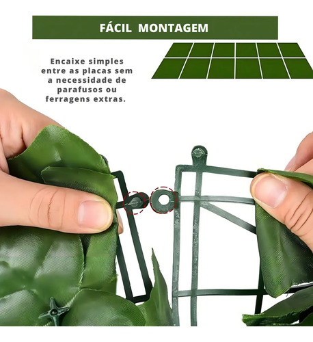 Kit C/50 Jardim Vertical Artificial Placa Buchinho 60x40cm Muro Verde Realista Premium Marca Hibo