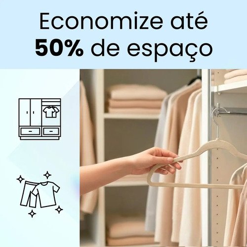 Kit Cabides Veludo De Roupa Antideslizante Slim Adulto 50 Un