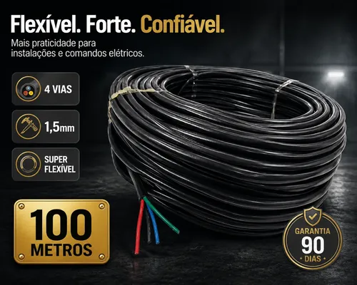 Kit Cabo Pp 4 X 1,5mm - Rolo 100 Metros