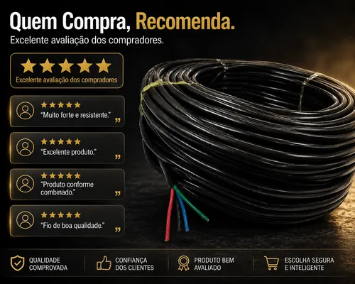 Kit Cabo Pp 4 X 1,5mm - Rolo 100 Metros