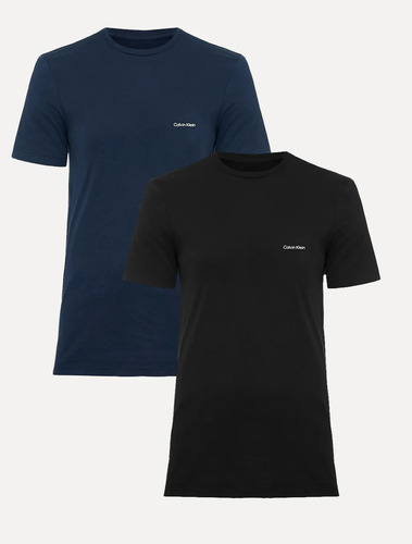 Kit camisetas calvin klein masculina pretaazul marinho