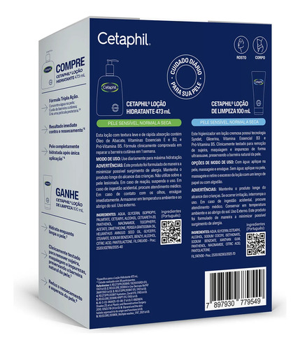 Kit Cetaphil Loção 473ml + Loção De Limpeza 100ml