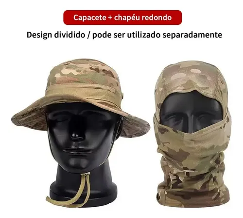 Kit Chapéu Boonie Balaclava Uv Dobrável Pesca Moto Camping