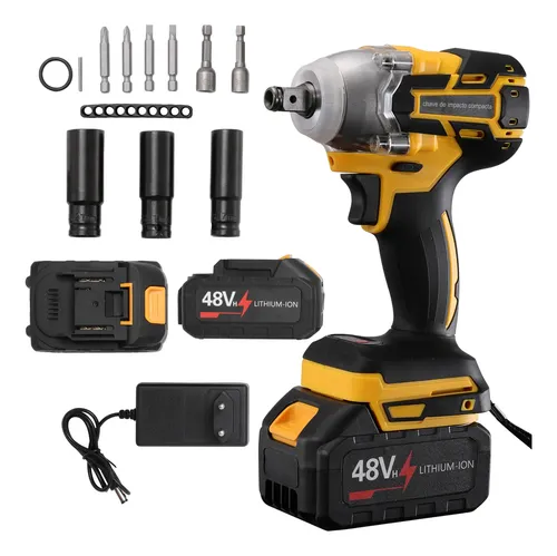 Kit chave de impacto 2 baterias 48v recarregavel com maleta