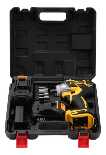 Kit Chave De Impacto 2 Baterias 48v Recarregável Com Maleta