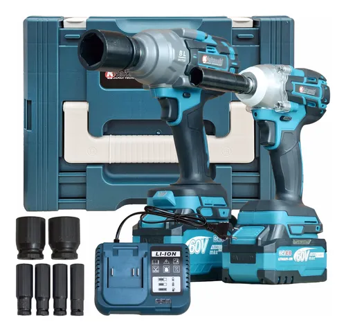 Kit chave de impacto a bateria 60v 34 e 12 pol k nakasaki